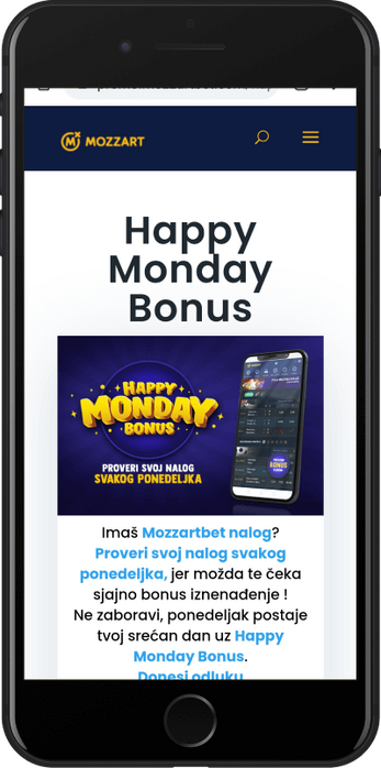 Mozzart happy monday bonus