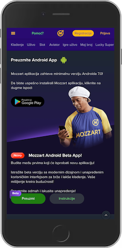 Uputstvo za preuzimanje i instaliranje Mozzart app