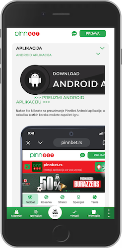 Pinn Bet Android aplikacija - instalacija
