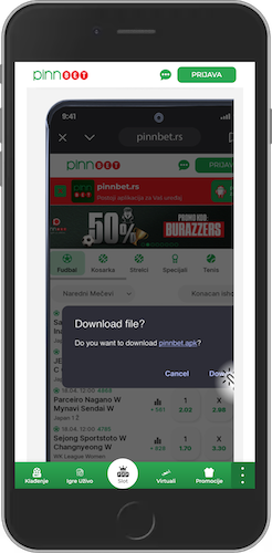 Pinn Bet Android aplikacija - instalacija 2