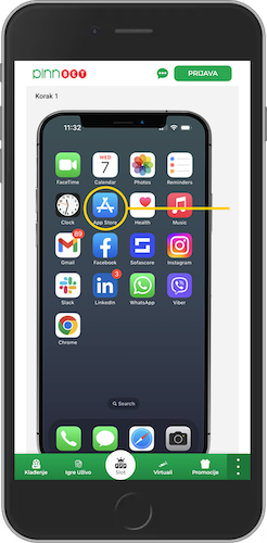 Pinn Bet Iphone aplikacija - instalacija