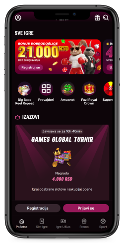 snimak ekrana kazino stranice