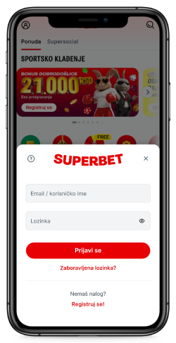 Snimak ekrana stranice za registraciju