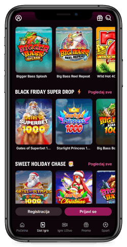 snimak ekrana stranice sa slotovima